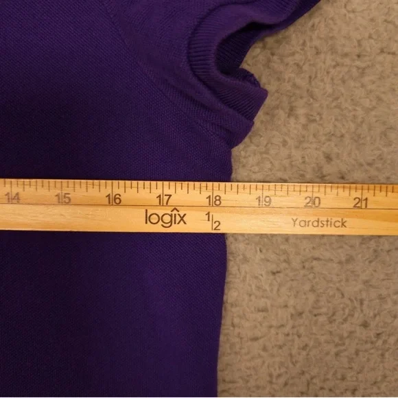 Polo Ralph Lauren Shirt Dress Womens Large Purple The Mesh Mini Pony Preppy - Picture 5 of 8